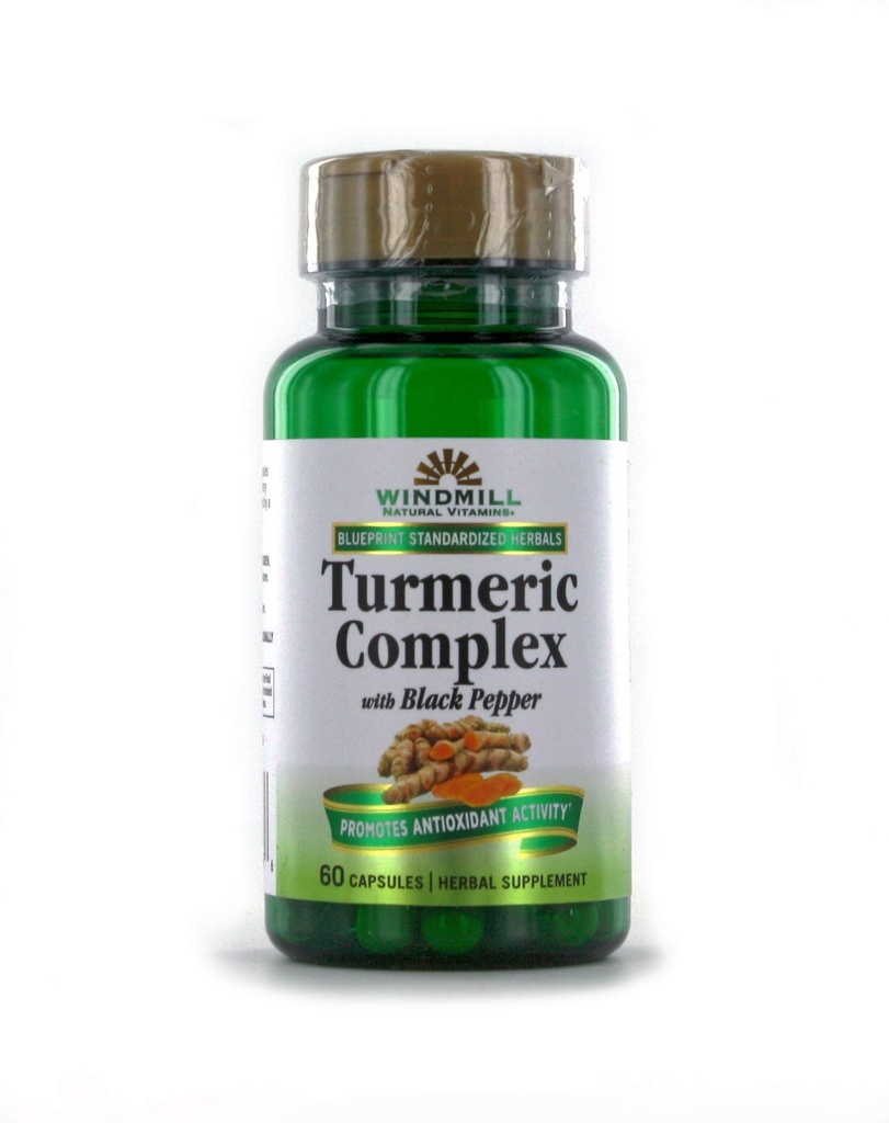 Windmill Turmeric Complex 1500 Mg avec des capsules de poivre noir, 60.0 Compte