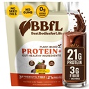 BBfL Pflanzenbasierte Protein Shake – 21g Vegan Protein, Cocoa + Apple Cider Essig, Präbiotika, Verdauungsenzyme, unterstützt Gut Health – All-in-One Shake für Damen und Herren (15 Portionen, Kakaocreme)