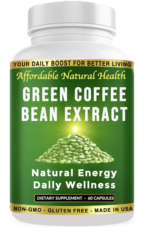 Estratto di chicco di caffè verde della porta del paradiso, 100% capsule di chicco di caffè verde puro, 50% acido clorogenico, 10.000 mg, 60 capsule, 2 mesi di alimentazione, non OGM e Gluten Free, tradizionale supplemento di erbe