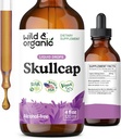 Wild & Organic Skullcap Herb Tincture - Skullcap Supplemento per Mood Support - Rilassante Liquid Extract Drops - Vegan, Sugar & Alcohol-Free - 4 fl oz