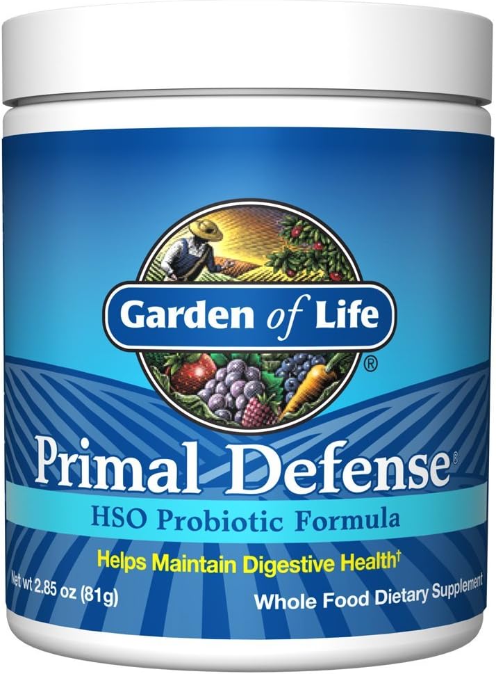 Giardino della vita Integratore Probiotico Alimentare Intero - Difesa Primale HSO Integratore alimentare Probiotico per Salute Digestiva e Gut, 2.85oz (81g) Polvere vegetariana