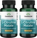 Malate de L-Citrulline de Swanson - Supplément acide amino favorisant la production d'énergie et la circulation sanguine saine - Formule naturelle appuyant le bien-être général - (60 capsules, 750mg chacune) (2 boîtes)