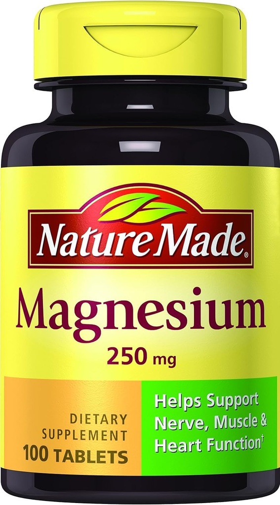Natur Made Magnesium 250mg, 100 Tabletten (Pack mit 6)