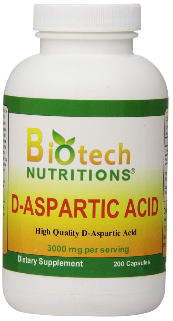 D-Aspartic Säure Nahrungsergänzungsmittel, 3000 mg, 200 Graf