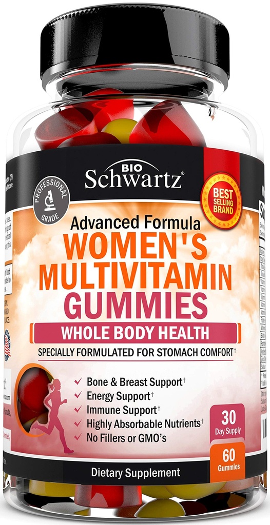 Gummie Multivitaminiche da donna con Vitamina A C B6 B12 D & E Vitamine per Supporto Immune - Mummia Multivitamina per le donne per la pelle di seno Bone Joint & Energy Integratore Dietetico, Aroma di bacche miste, 60 Ct