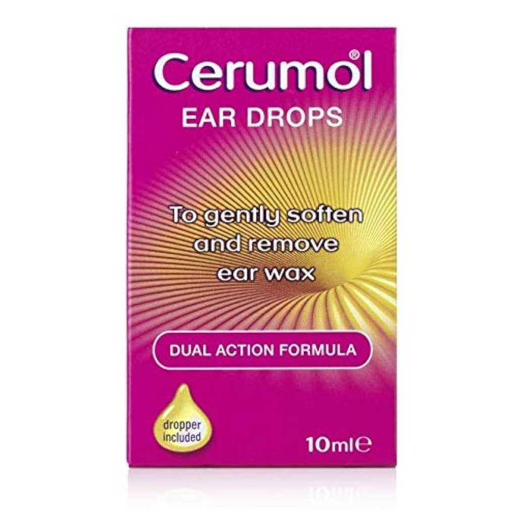 Drops d'oreille double action, 10ml, Formulation douce, aide à soulager les symptômes de la cire d'oreille, assouplit la cire d'oreille, goutteau inclus