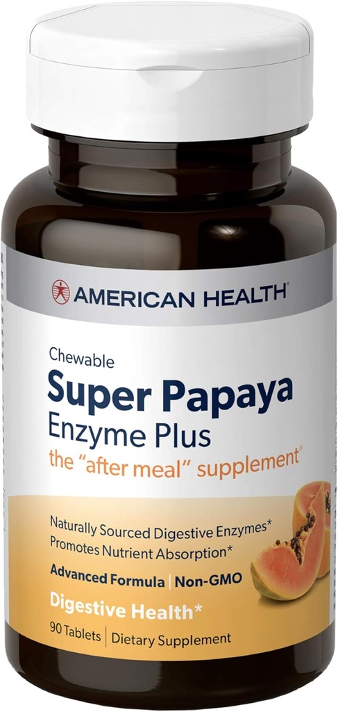 American Health Super Papaya Enzyme Plus 90 Chwbls
