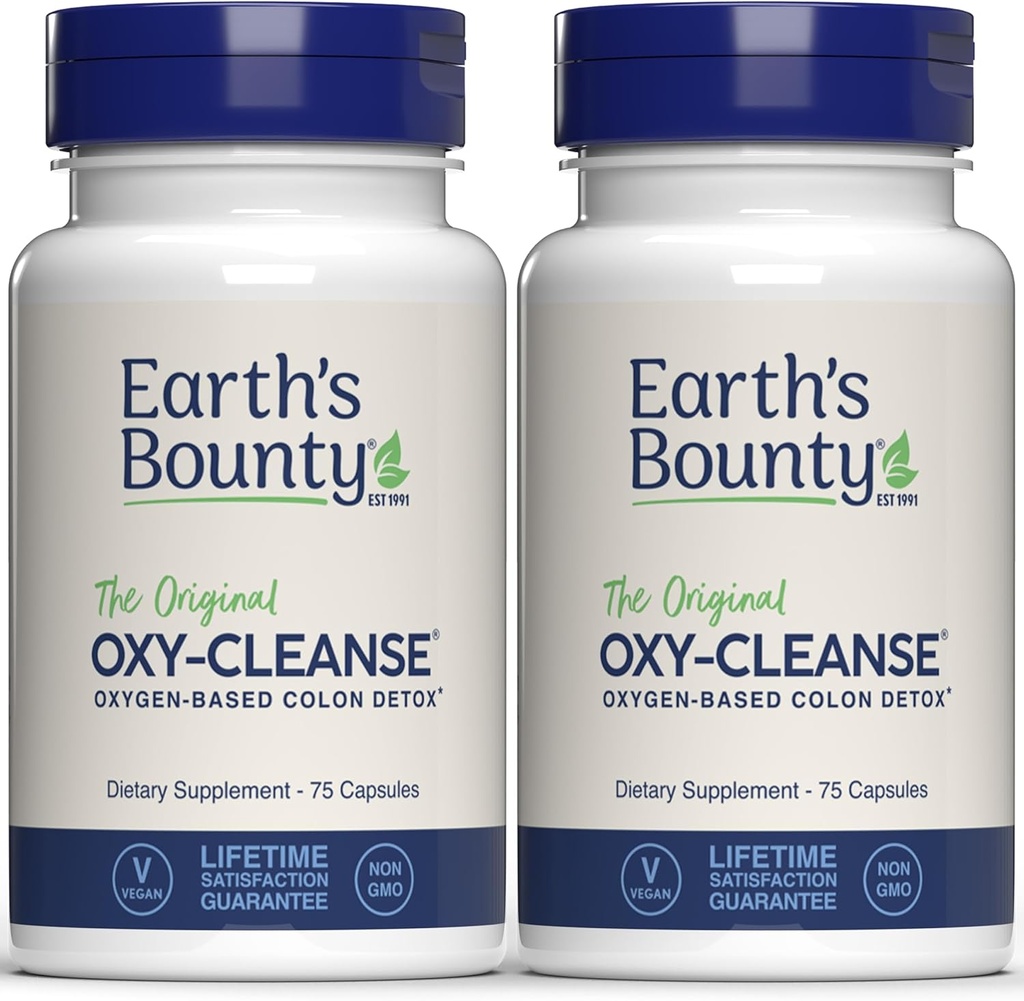 Earth's Bounty Oxy-Cleanse Colon Conditioner - Gentle Colon Cleanse for Digestive Wellness - Constipation Relief - Natural Colon Detox - 75 Capsules - 2-Pack