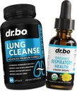 Pillole e gocce di sostegno per la pulizia polmonare - Organic Respiratory Health Drops Supplements Herbal Lung Cleanse, Mullein - Herbal Detox per polmoni & Bronchial Mucus Health Mullein