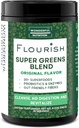 Fruits verts. Mélange de poudre de vert pour l'énergie, avec spiruline biologique Chlorella, poudre de racine de betterave, enzymes et probiotiques, original, 30 portions