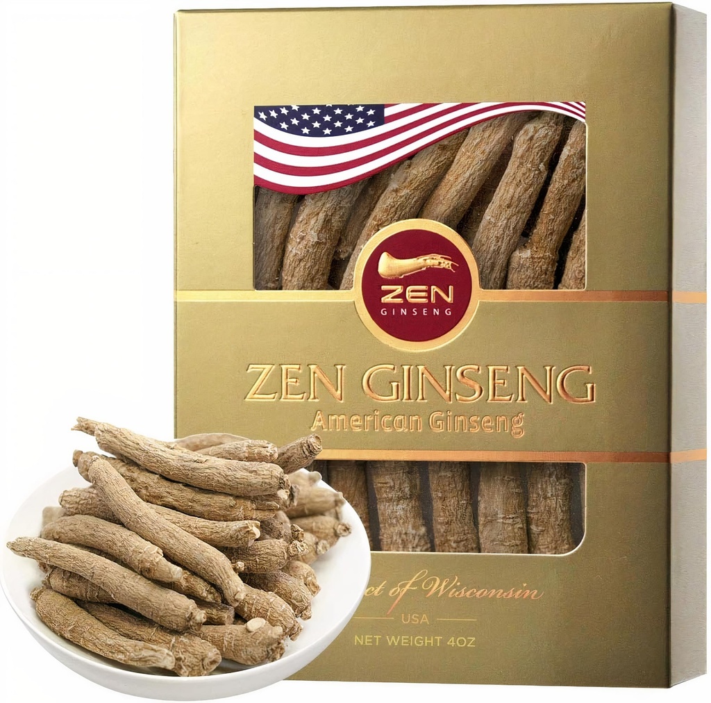 1 Scatola di American Wisconsin Ginseng — Piccola radice lunga - Premium Quality Panax Ginseng. Boosts Immunity Body, Energy for Men & Women (4oz)