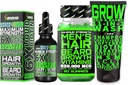 Kit de croissance de la barbe avec shampooing de croissance des cheveux 11-en-1 pour les hommes et conditionneur avec/biotine + vitamine de croissance de la barbe et vitamine de croissance des cheveux pour les hommes + 6X biotine liquide avec collagène - Formulé en Amérique
