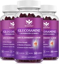 Glucosamin Chondroitin Gummie mit MSM & Elderberry - 1500mg Glucosamine Chondroitin Gummies Ergänzung für Flexibilität und Immununterstützung für Männer & Frauen, 60 Gummi (3 Pack)
