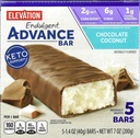 Millville Elevation Advance Chocolate Coconut Bars, Carb Conscious, 5g Protein, con ricette. Una scatola di 5, 1.4oz Individually Wrapped Bars. Bundle Include 2 ricette, 5 bar.
