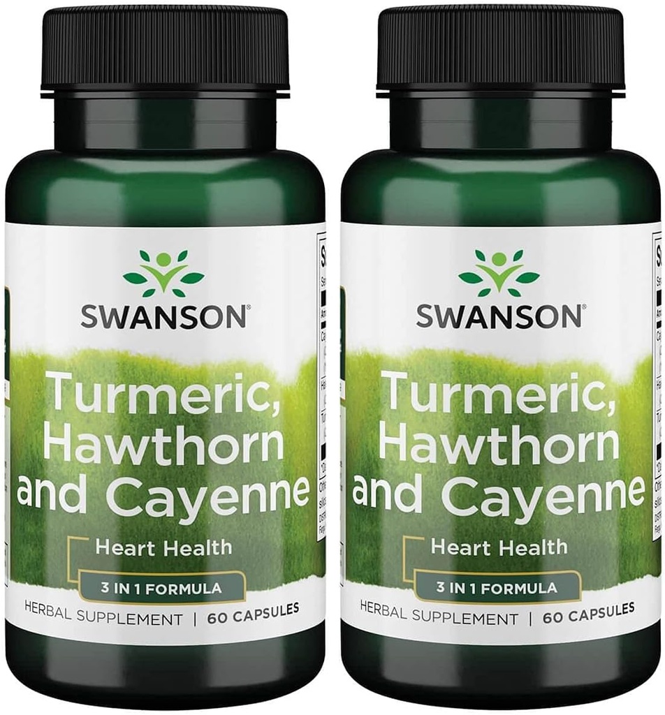 Swanson Full Spectrum Turmeric Hawthorn & Cayenne 60 Kapseln (2 Packung)