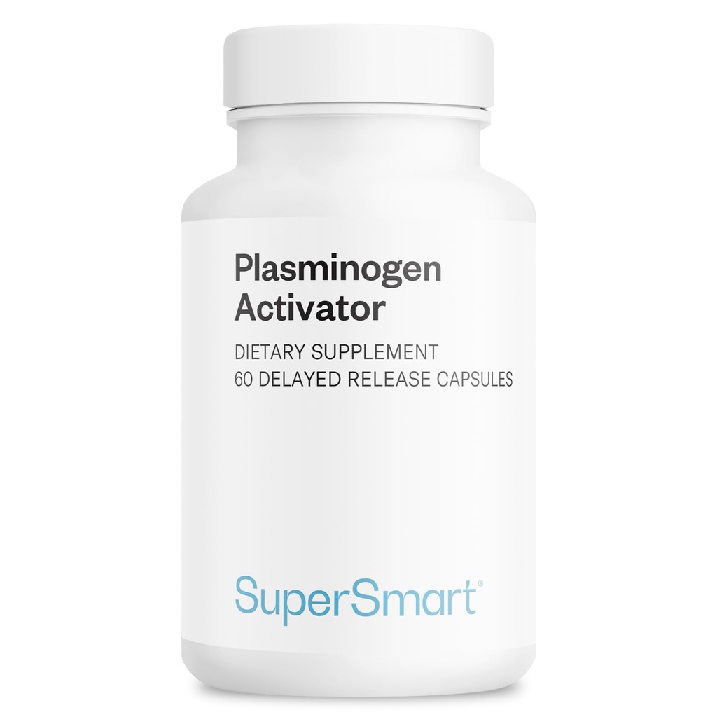Supersmart - Attivatore Plasminogen (Formula avanzata) - con Pterostilbene, Nattokinase, Serrapeptase, OPC - Supplemento Antiossidante ad alta potenza | Non-GMO & Gluten Free - 60 capsule di rilascio ritardate