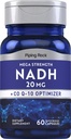 Piping Rock NADH Coq10 Supplemento | 20 mg | 60 capsule | Mega Strength Pills | Non-GMO, Gluten Free Formula