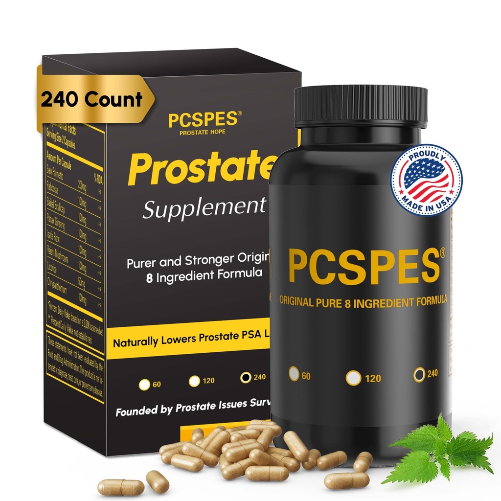Prostata-Gesundheits-Ergänzungen für Männer - Niedrige PSA-Level Natürlich mit Sägepalme & 7 reine Kräuter - Prostata-Gesundheitsunterstützung - Reduziert häufige Urination 240 Zähler