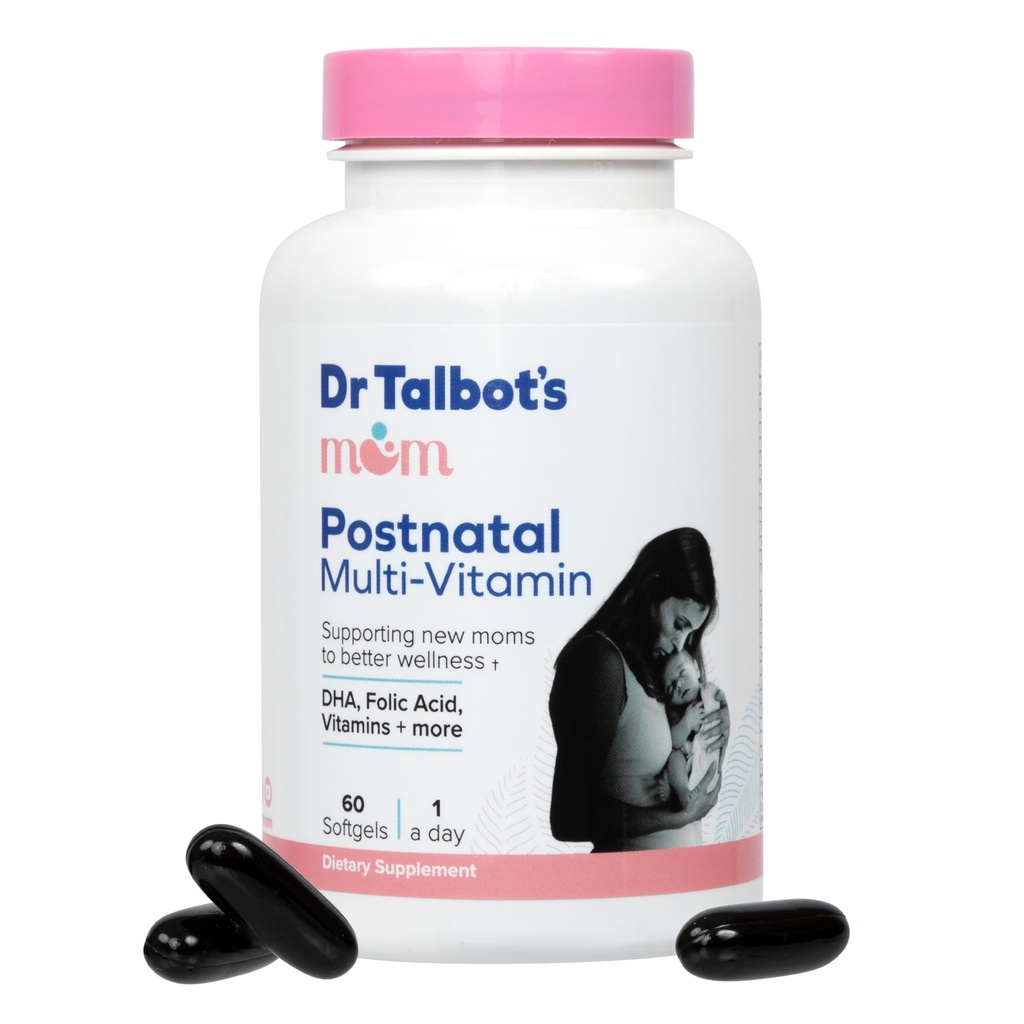 Dr. Talbots Mutter Postnatal Multi-Vitamin - DHA, Folsäure, Vitamine und mehr - unterstützt neue Mütter zu besseren Wellness - 60 Softgels