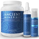 Antichi minerali Fiocchi di bagno di magnesio - Spray di olio di magnesio e Lozione Ultra con MSM - Efficienza ad alto assorbimento per il rilassamento, benessere e sollievo muscolare