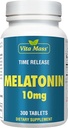 Melatonin 10 mg - TR Time Release - 300 Tabletten - Maximale Stärke