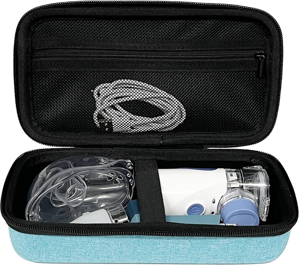 Sac de voyage dur compatible avec un nébuliseur portatif pour adultes et enfants (cas seulement) (bleu clair)