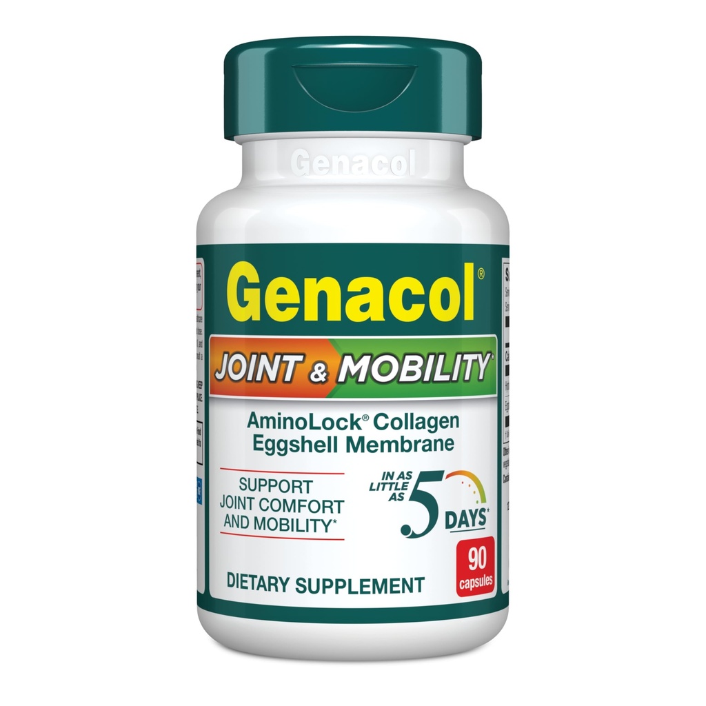 Genacol Joint & Mobility – Membrane Eggshell e Peptidi di collagene ultra-idrolizzati, Comfort Joint & Mobility, Risultati in appena 5 giorni, 90 capsule (30-Day Supply)