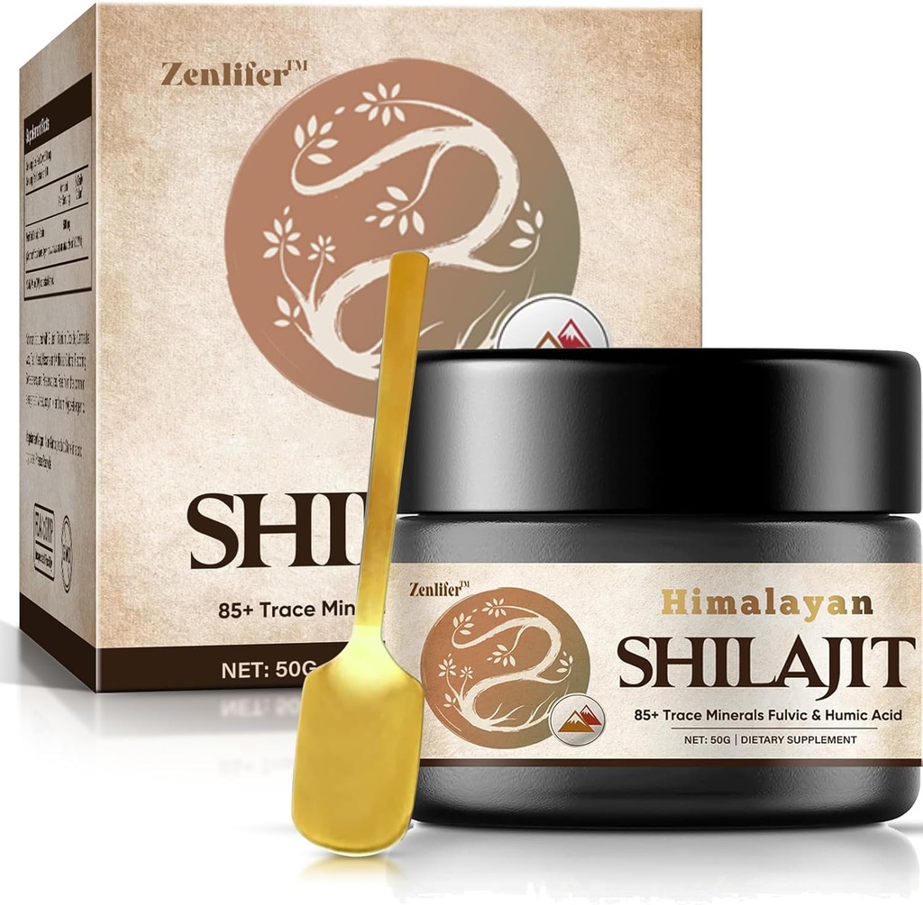 Shilajit Pure Himalayan Organic Shilajit Resin,Potency Natural Organic Shilajit Supplement Resin avec 85+ Trace Minerals & Fulvic Acid for Energy, Immune Support