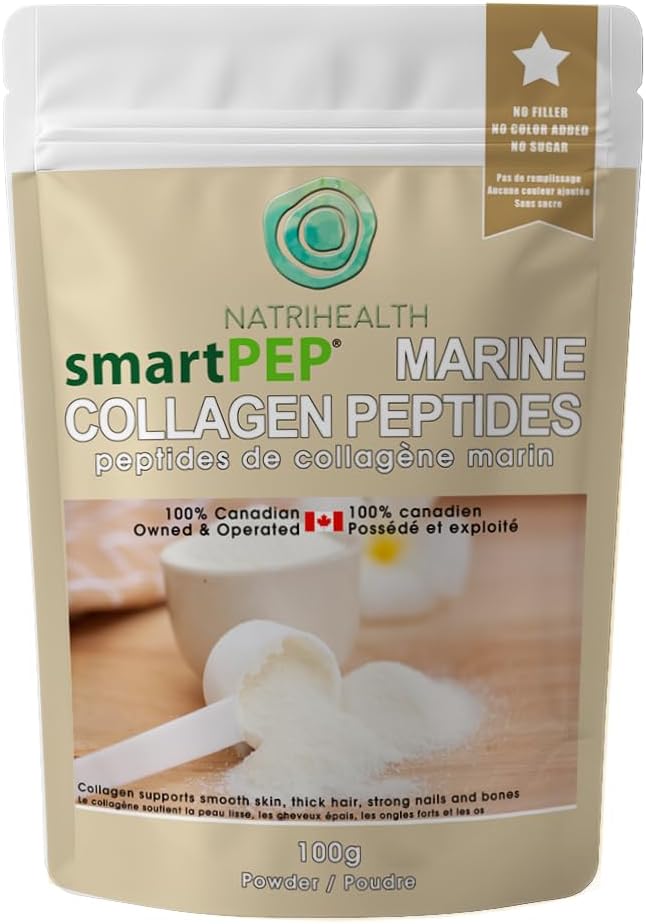 Polvere di peptidi di collagene marino idrolizzata di SmartPEP (100 grammi) Pesce di pesce selvatico, supplemento di collagene marino altamente digeribile, senza gusto, grande per la pelle