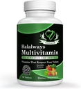 Halalways Multivitamin Certificato Multivitaminico Halal Multivitamin, Supplemento Tablet con Vitamina A, Vitamina C, Vitamina D, Vitamina E e Zinco per Supporto Sanitario Immune, B12, Calcio &amp; Di Più