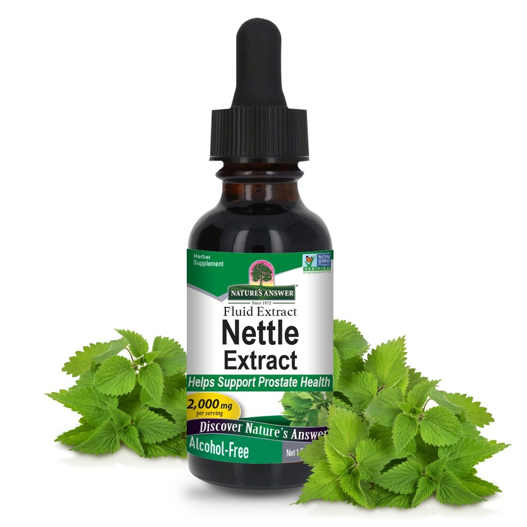 Nature's Answer Nettle Leaf 1oz Extrakt | Prostata Suppot | Konzentriert Dark Green Nettle Blatt Kräuterergänzung | Non-GMO, Kosher, Gluten-Free, & Alcohol-Free | Single Count