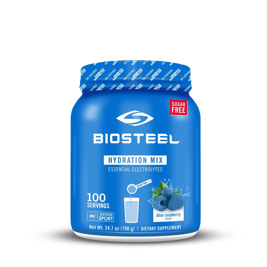 BioSteel Zero Zucchero Hydration Mix, Grande Degustazione Idratazione con 5 Elettroliti Essenziali, Blu Raspberry Flavor, 100 Serve per Tub