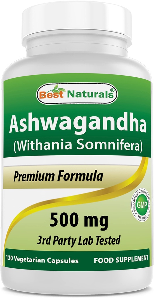 Beste Natürliche Ashwagandha Kapseln für entspannende Stress und Stimmung, 500 mg, 120 Count (Verpackung kann variieren)