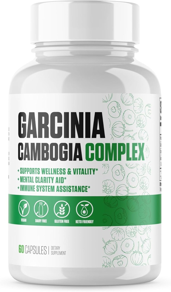 Garcinia Cambogia Extra Forza | #1 Nuovo Garcinia Cambogia Supplemento Plus Potassium cloruro, carbonato di calcio e aminoacido cromo | Aumentare l'energia & Stamina - 60 capsule vegane