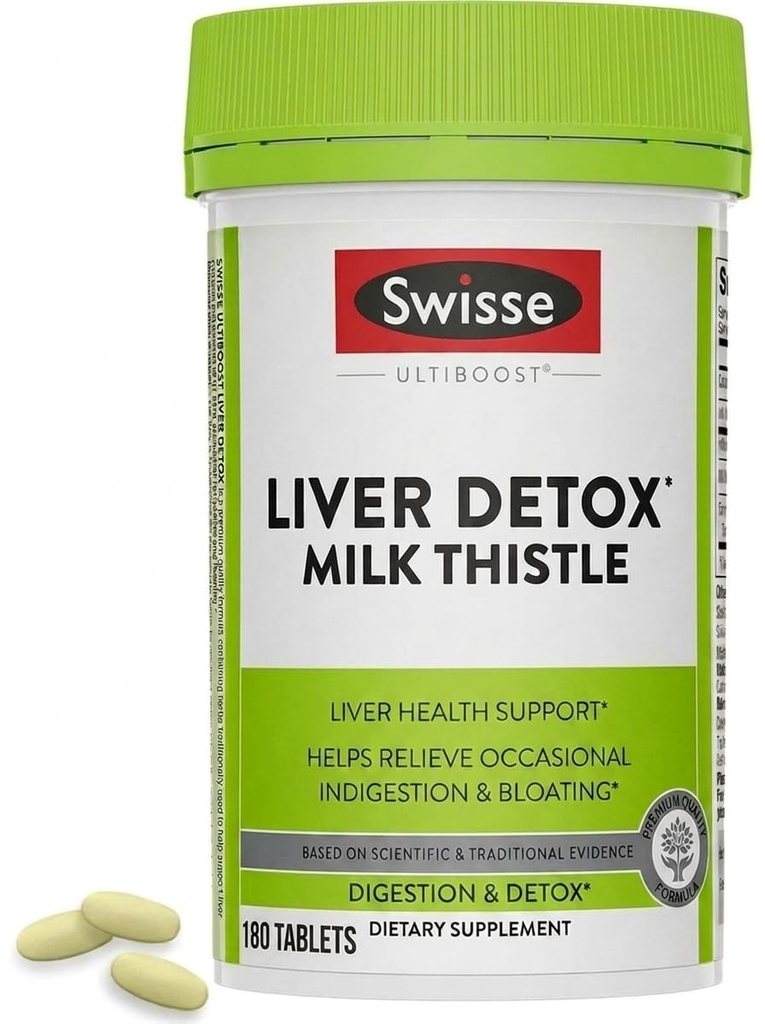 Swisse Milk Thistle Liver Cleanse Detox & Repair | Liver Detox & Liver Support | Milk Thistle + Turmeric + Artichoke Extract | Dosierung für Ihre Leber | 180 Leber Pillen