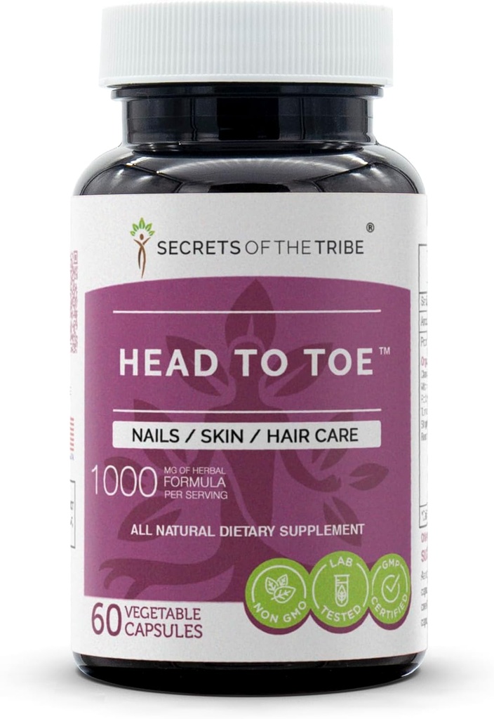 Kopf zu Toe 60 Kapseln, 1000 mg, Kamille, Hexenhazel, Pot Marigold, Turmeric, Stinging Nettle, Rosemary. Nägel/Skin/Hair Care (60 Kapseln)