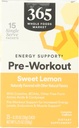 365 par le marché des aliments entiers, support énergétique pré-entraînement avec caféine, packs mono-serves, citron doux, 15 comtes