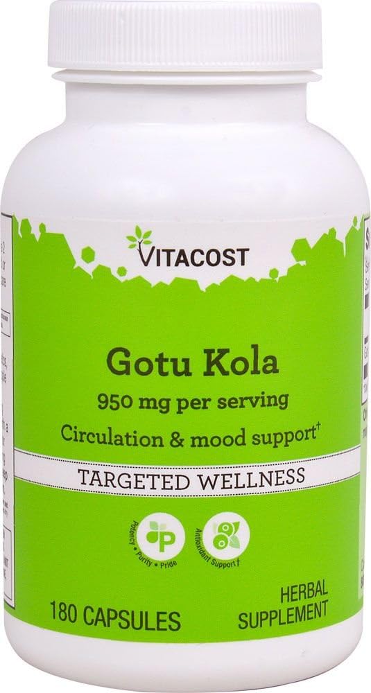 Vitacost Gotu Kola -- 950 mg par portion - 180 gélules