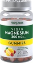 Piping Rock Magnésium Citrate Gummies 200 mg de 70 Count de Formule Végétarienne Lemon Raspberry Flavor.