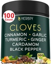 7in1 Clove Supplemento Ricco di vitamine e minerali Supporta Digestione, Immune & salute del cuore con cannella, curcuma, zenzero, cardamomo, aglio e pepe nero - 100 capsule vegane
