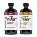 Norm's Farms Elderberry Extract & Wellness Syrup Bundle 2 PK - Immununterstützung Elderberry Syrup für Kinder & Erwachsene - Made in USA, Pure, Potent, Natural Ingredients, Vegan, Gluten-Free, Non-GMO - 8 Oz
