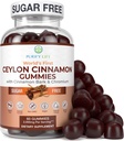 Zucchero-Free Ceylon Cinnamon Gummies (2000mg/Serving) Ceylon supplemento di cannella per la salute del cervello, Vegan, senza glutine, sostituisci Ceylon Cinnamon Capsule, Pillole, Polvere, Estratto (60 Chews)