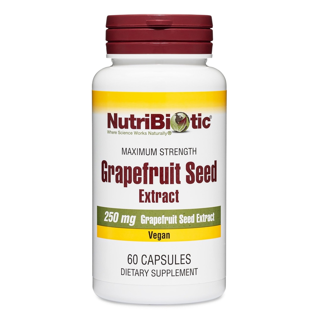 NutriBiotic – Grapefruit Seed Extract Kapseln 250 mg, 60 Count - Maximale Stärke mit Bioflavonoiden