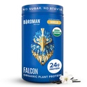 BIRDMAN Falcon Organic Vegan Protein Pulver Vanille, 24g Protein, Sugar Free, Probiotics, Low Carb, Keto Friendly, Dairy Free, Lactose Free, Non Whey, Plant Based Pea Protein Powder - 18 Portionen