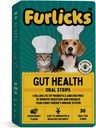 Furlicks Gut Health Supplement per cani e gatti | Probiotici, Protease, Lipasi per una migliore digestione, ImmunitÃ migliorata, Salute Gut Flora & Diarrea & Bowel Support (30 strisce di dissoluzione orale)