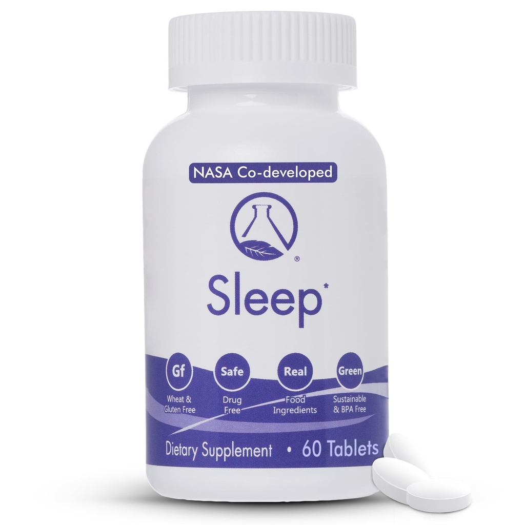 Schlafen - 60 Ct | Relax and Fall Asleep Natürlich, Wake up Refreshed | NASA Codeveloped Schlafhilfe mit Valerian Root, Passionflower, Magnesium, Melatonin, beruhigende Kräuter für Übernacht Erholung