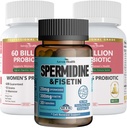 Wellness Bundle: 2 Bouteilles de Probiotiques Femmes + 1 Bouteille de Spermidine & Fisetin – Santé Digestive, Renouvellement Cellulaire et Soutien Anti-Age pour les Femmes