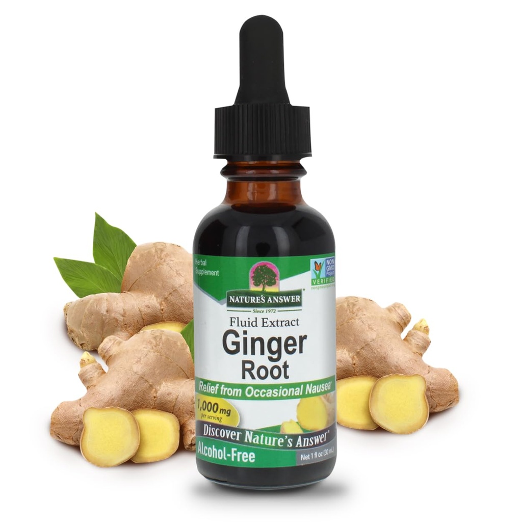 Nature's Answer Ginger Root Alcohol Free Extract 1 Unze | Unterstützt Stomach Funktion | Vegan | Vegetarian | Non-GMO | Gluten Kostenlos