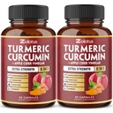 2packs 90 Capsule Curcumina Turmerica + capsule di Aceto di Mela Cinder, 6 mesi di fornitura con Ashwagandha, Ginger, 95% Curcuminoidi standardizzati, Supporto Joint & Absorption