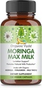 Bio Veda Moringa Max Milk Lactation Supplement (120 Kapseln) - 1800mg Super Strength Organic Vegan Complex mit Fenugreek, Milchdistel, Moringa Leaf & Samen für die Milchversorgung